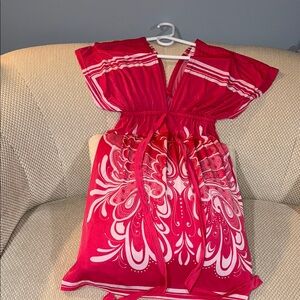 Chic Red and Pink Casual Dress